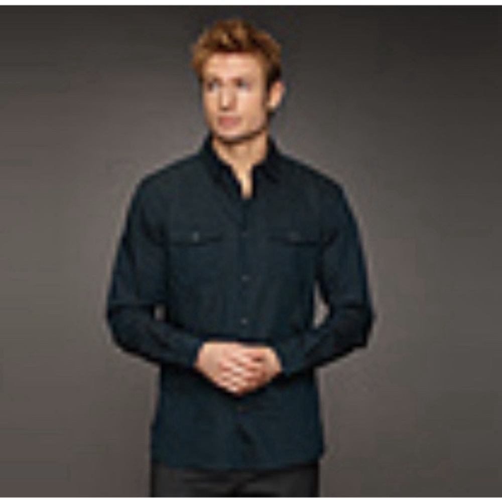 John Varvatos Luxe Men Size XXL  Star USA Point Collar Two Pocket Shirt Cosmos